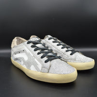 Golden Goose superstar paillettes argent/blanc/beige - T38