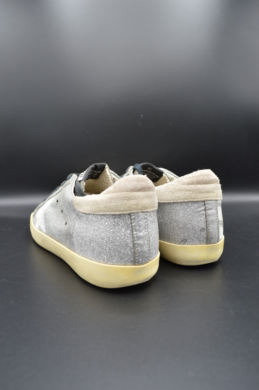 Golden Goose superstar paillettes argent/blanc/beige - T38