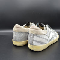 Golden Goose superstar paillettes argent/blanc/beige - T38