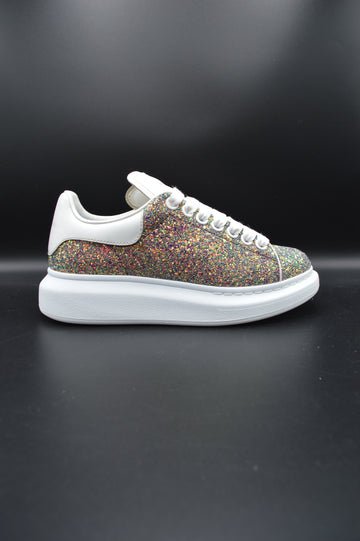 Alexander Mcqueen oversize paillettes irisées/violet/doré/blanc - T36